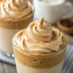 Cloud coffee recipe with whipped foam over milk