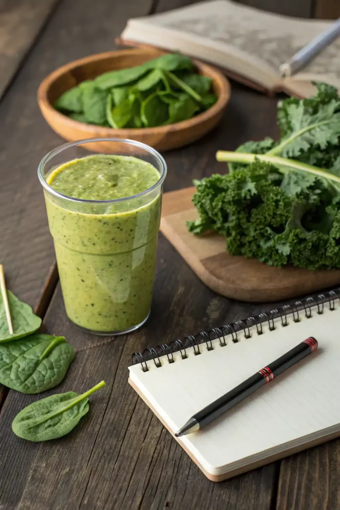 Detox Island Green smoothie and leafy greens