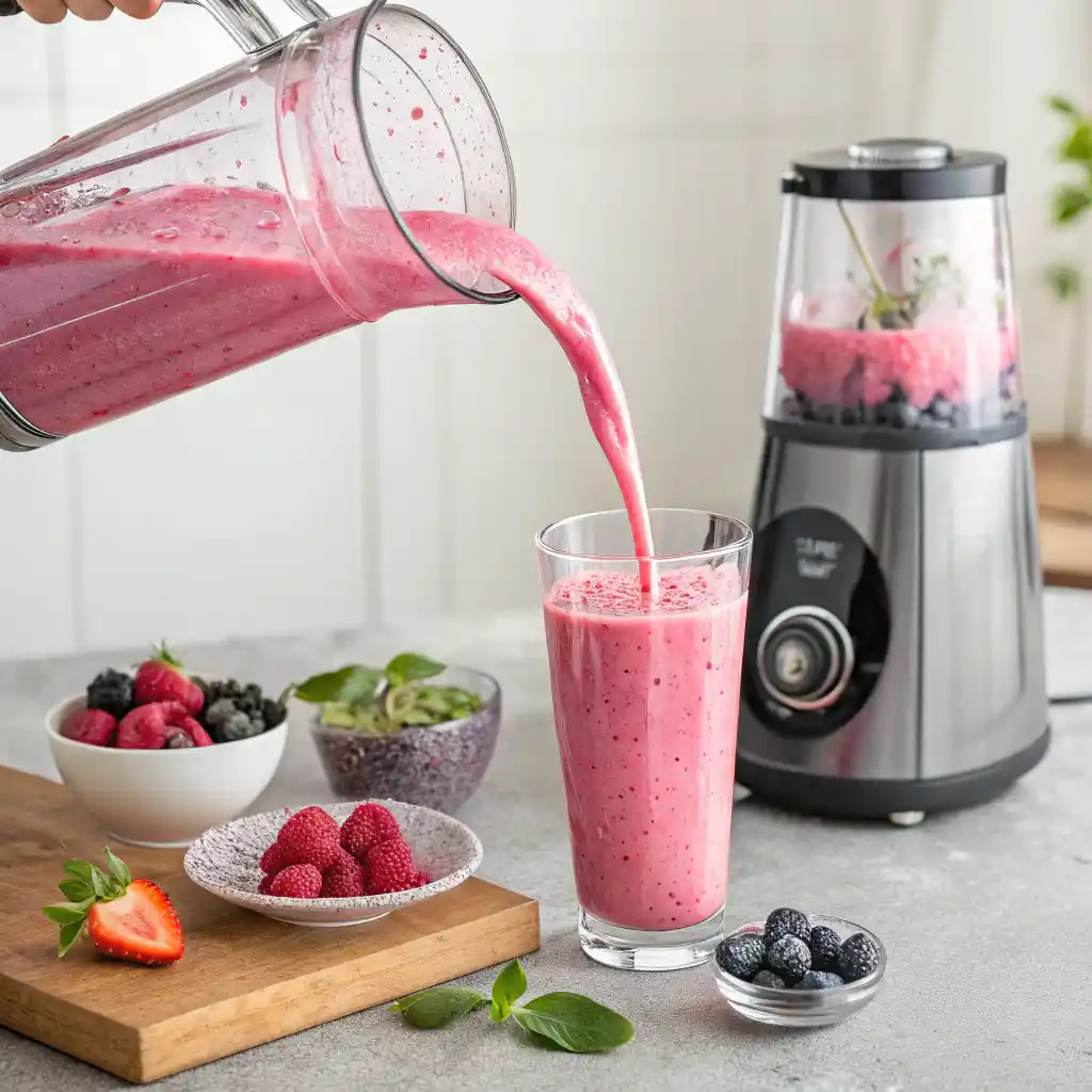 Woman enjoying Hailey Bieber Smoothie for skin