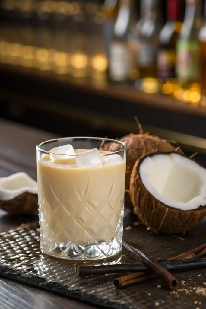 mixing rumchata and malibu tropical drink