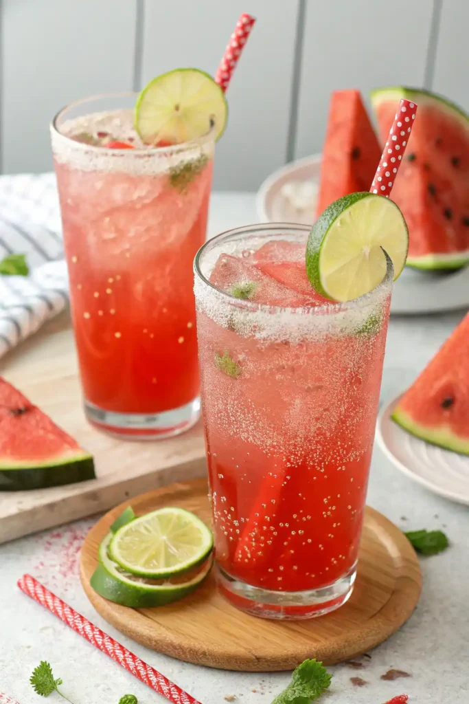 Sparkling and boozy watermelon limeade variations