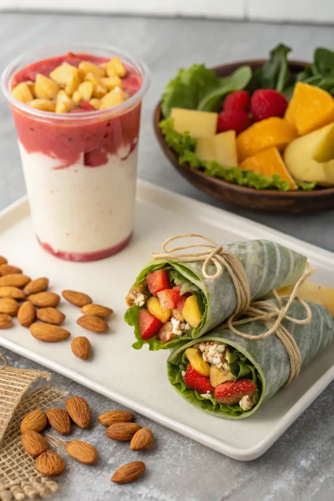 Tropical Smoothie meal replacement with wrap and smoothie