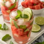 Refreshing watermelon limeade recipe with lime and mint