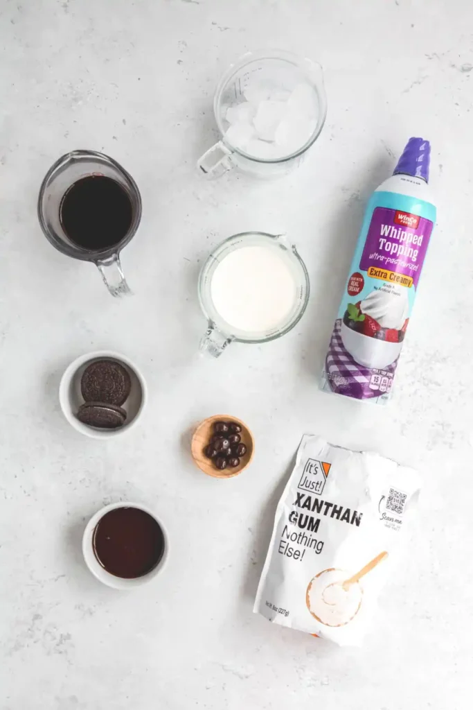 DIY mocha cookie crumble frappuccino ingredients